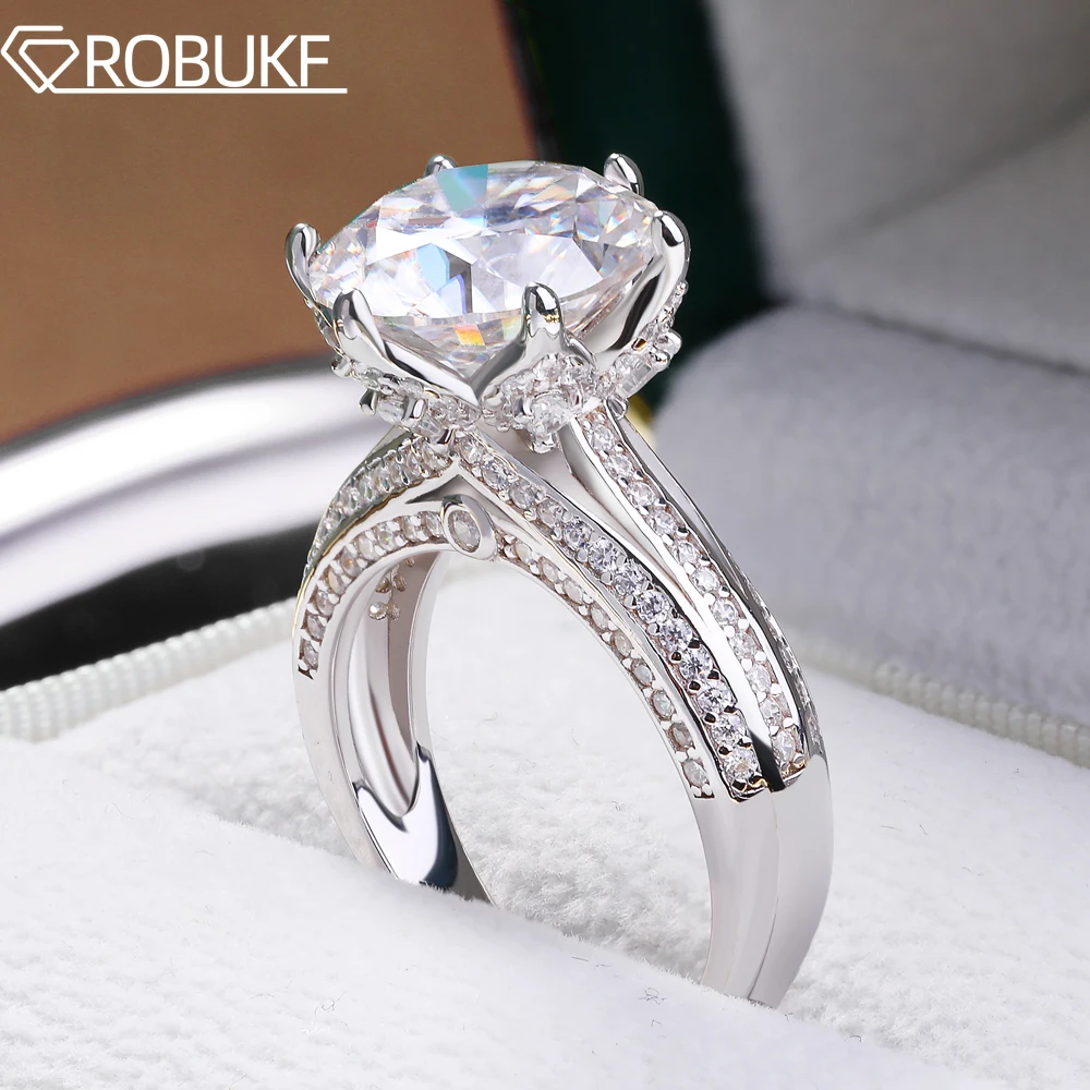 Bague De Fiançailles Or Blanc 14k Avec Diamants Simulés Ronds - Taille US 12, Neuf Sans Emballage