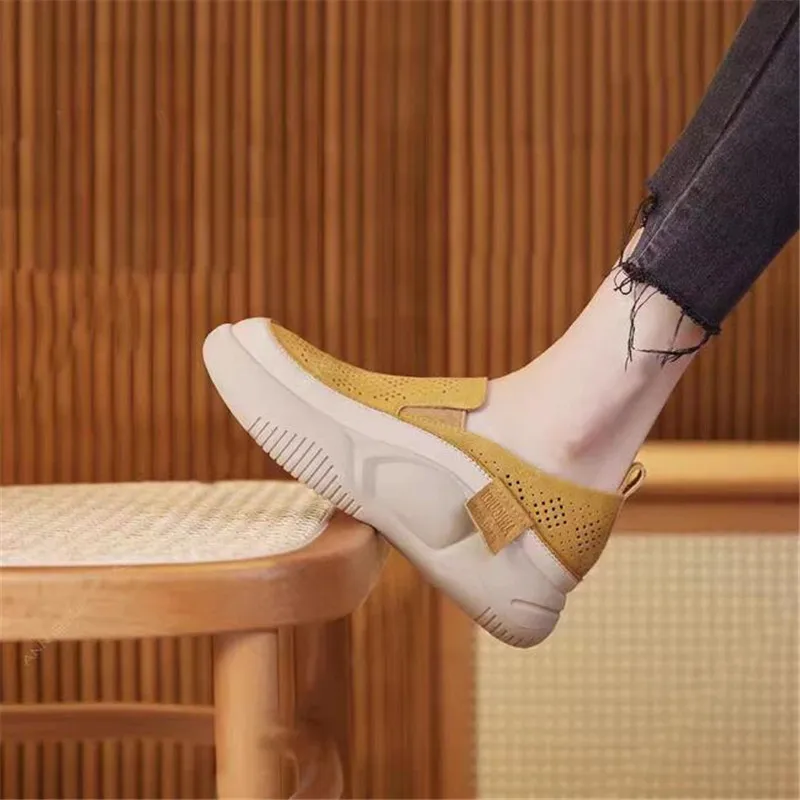 Ladies Shoes 2023 Summer New Women's Flat Shoes Comfortable Soft-soled Women's Shoes Thick-soled Casual Slip-on Casual Shoes