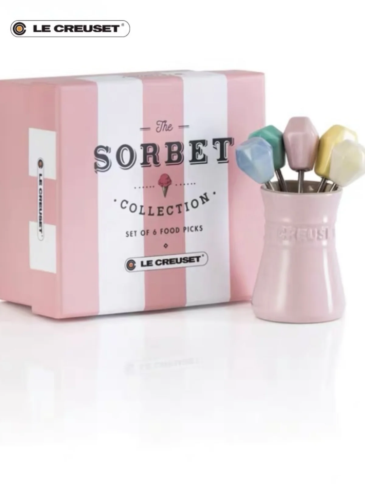 Le Creuset Cerc Fruit Fork Children's ternoon Tea Tableware Cake Dert Fork 5-Piece Set Stainl Steel 304 Material