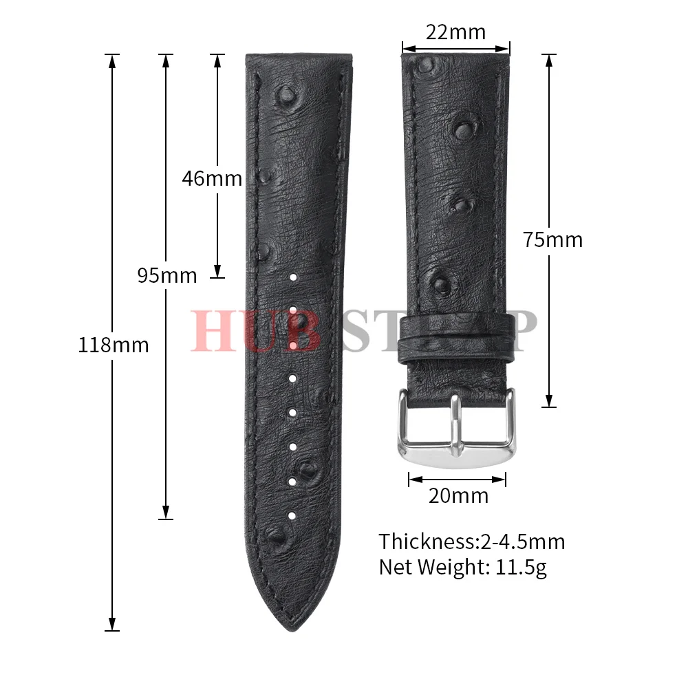 Premium Cowhide Leather Strap with Universal Butterfly Buckle