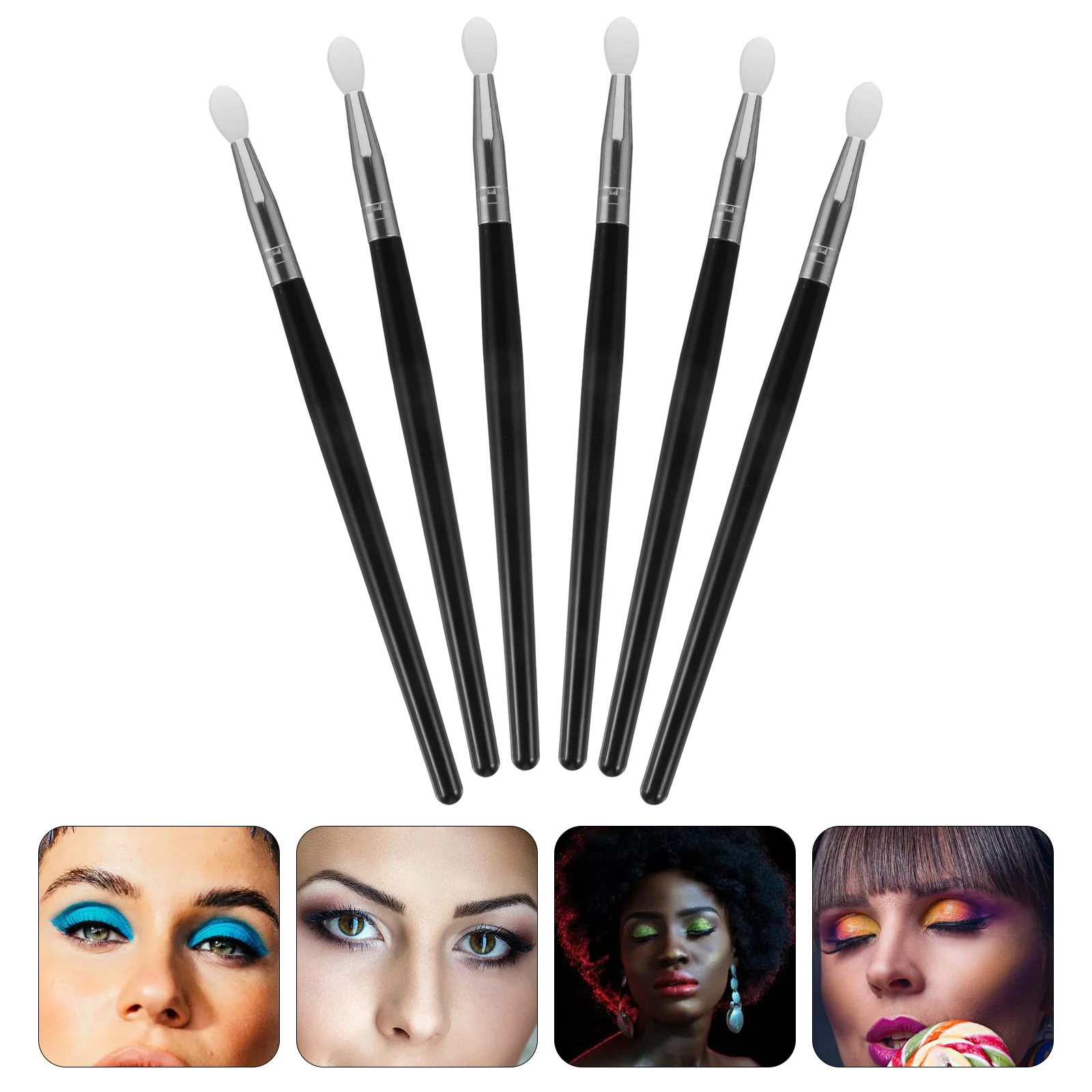 

6pcs Eye Shadow Applicators Silicone Facial Mask Lip Mask