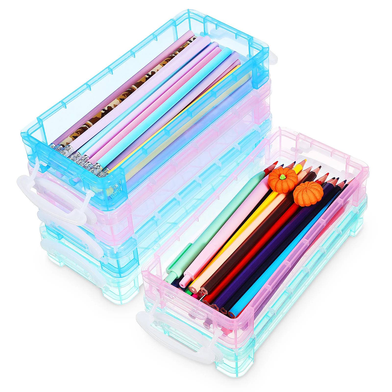

Transparent Pencil Case Clear Container Storage Organizer Organizers And Paint Brush Marker Colored Boxes