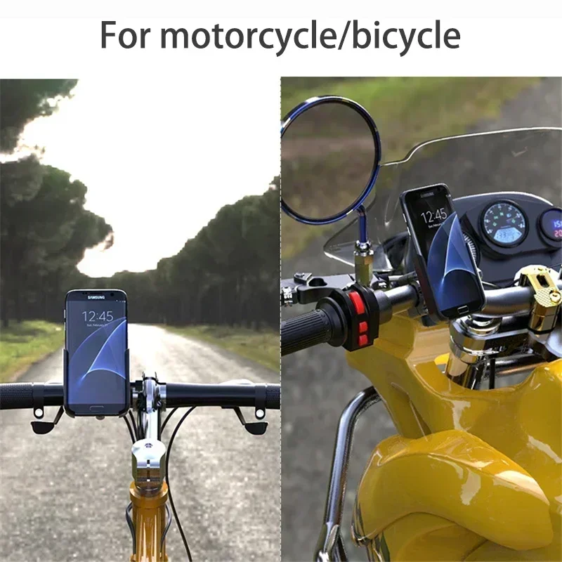 Aluminum Phone Holder for Bikes Scooters Adjustable Bicycle Motorcycle GPS Navigation Stand Bracket Bike Accessories