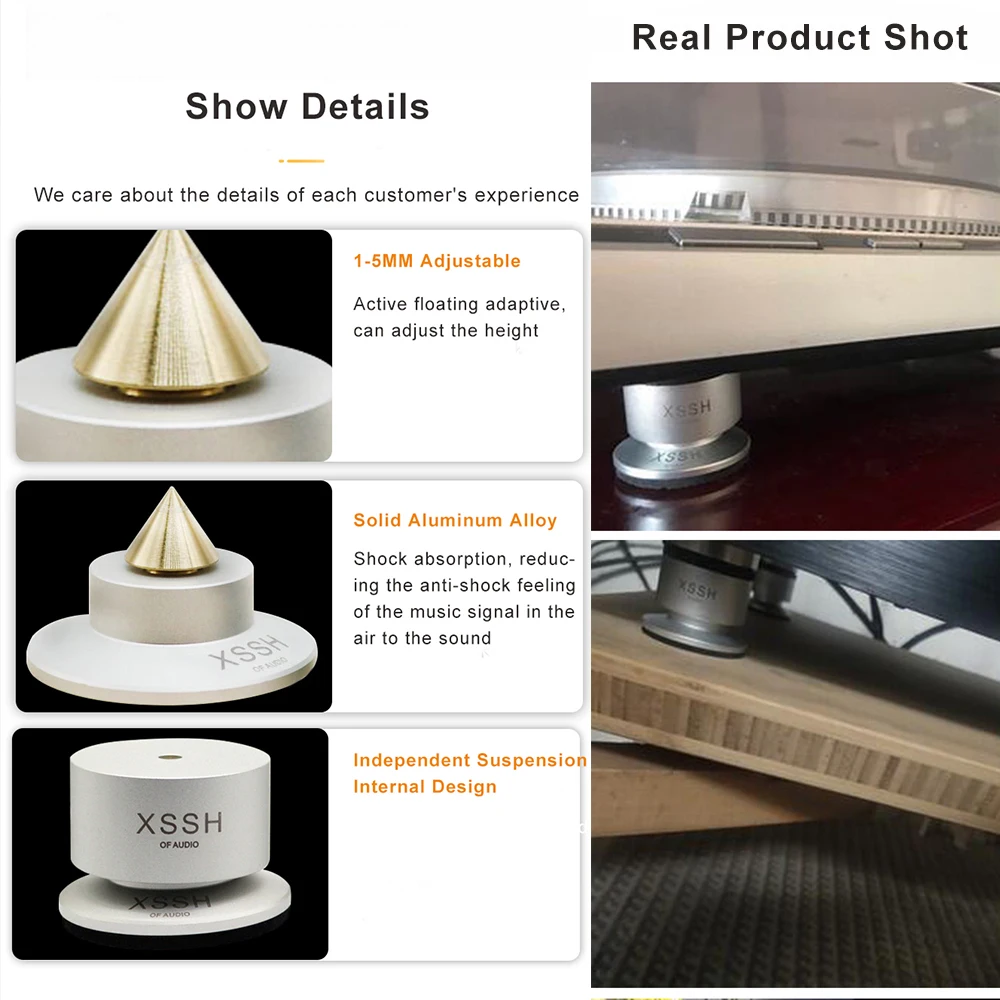 CD Stand Speaker Gold Stand Pad Aluminium Alloy Metal Spikes