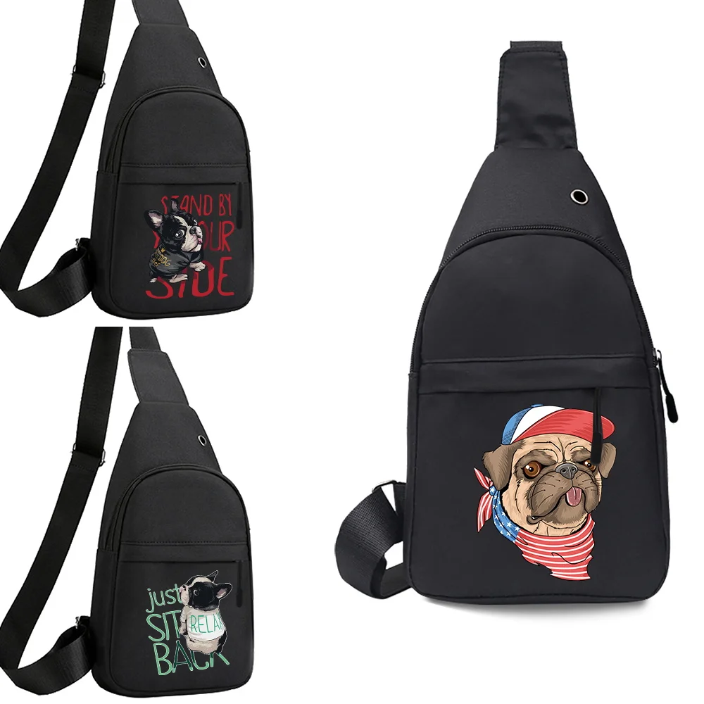 

Man Chest Bag Fanny Pack Fashion Chest Pack Outdoor Sports Crossbody Bag Casual Travel Male Belt Bag Hip Waist Packs Dog Series