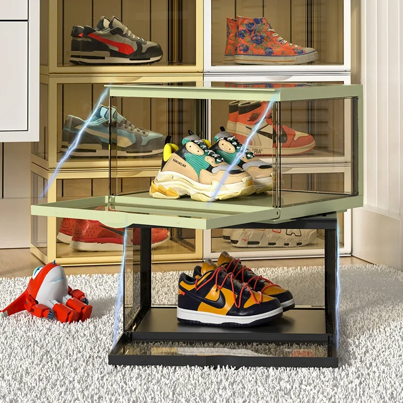 

10 Pack Children's Shoe Box Storage Box Can Be Stacked with Acrylic Transparent Display Box Baby Dustproof Shoe Display Rack