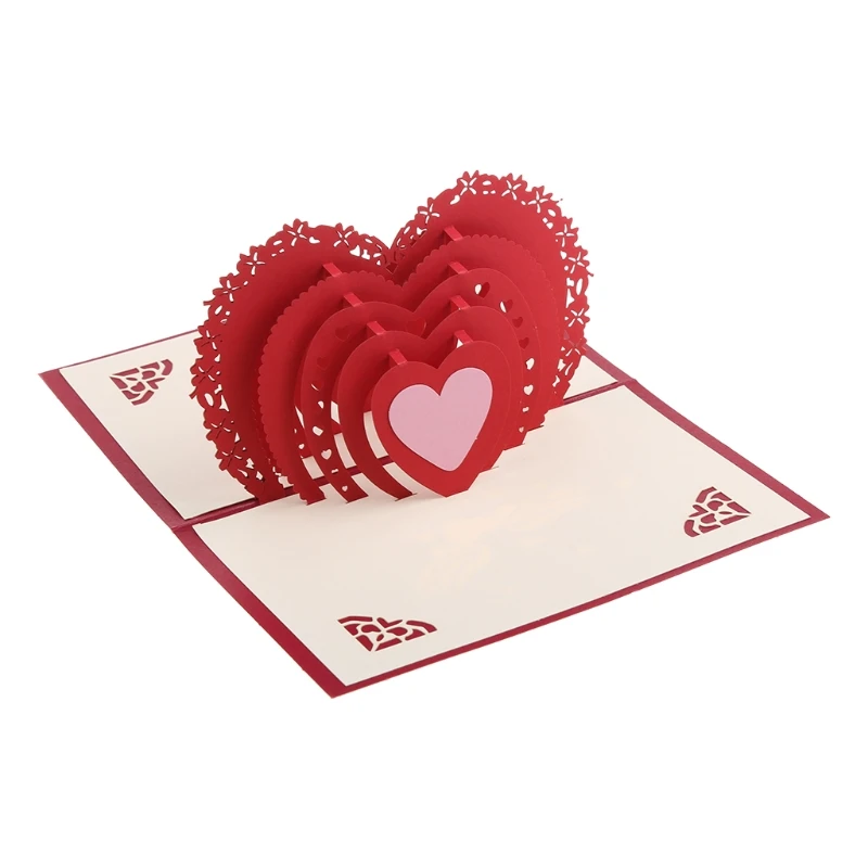 3D for Pop Up Heart Card Wedding Anniversary Valentine Birthday Greeting Cards for Wedding Anniversary Thanksgiving Day