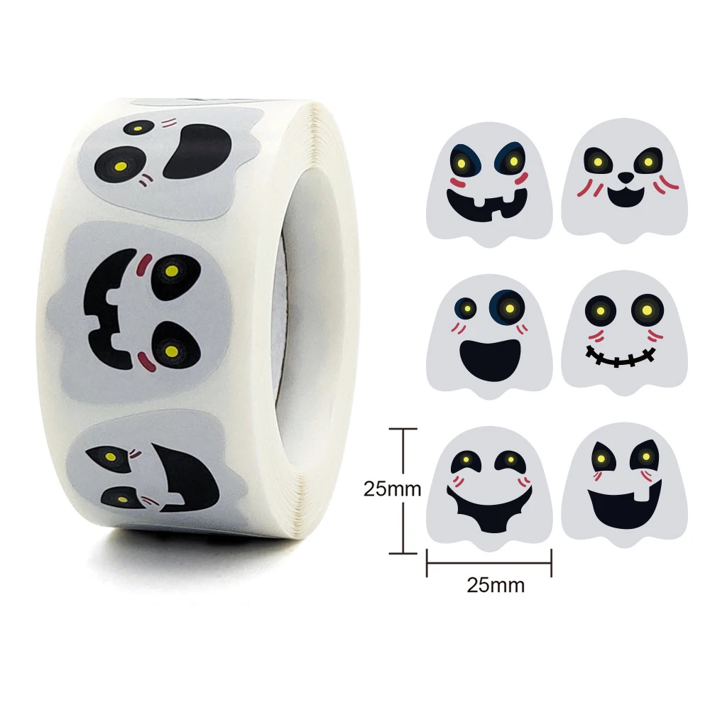 50-500pcs Halloween Ghost Sticker Diy Scrapbooking Diary Planner Decoration Sticker Halloween Party Gift Envelop Sealing Labels