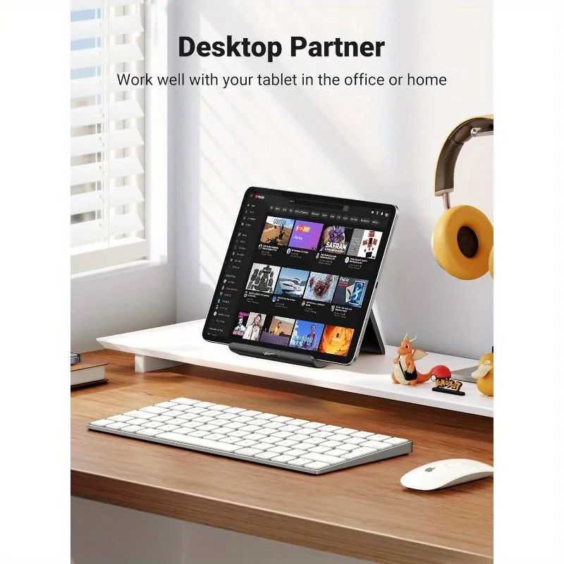 Tablet Holder Adjustable Portable Foldable Desktop Base Stable Clamp Durable PP Material