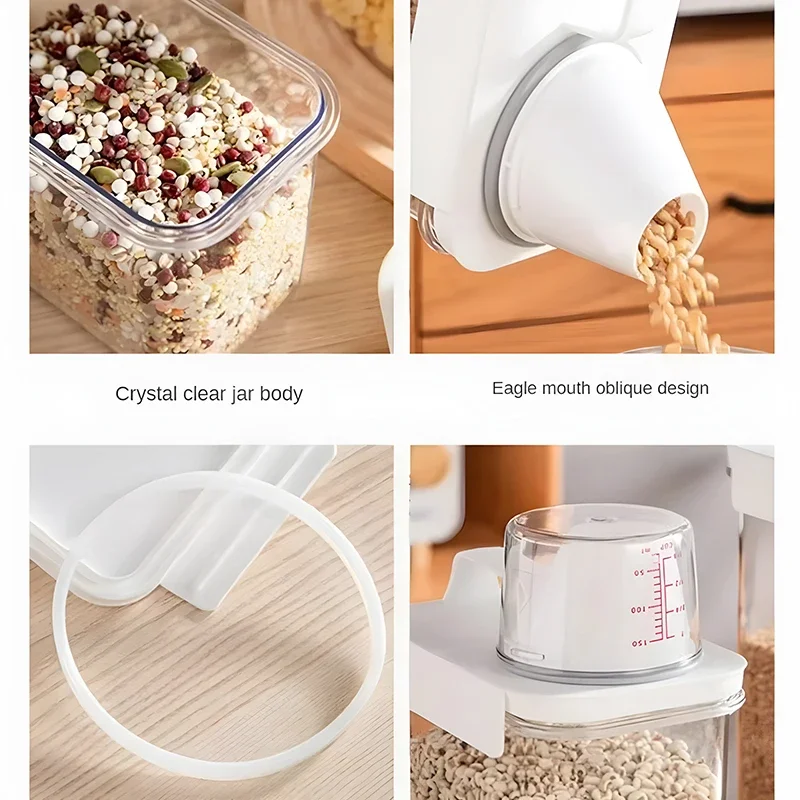 Food storage containers measuring cup moisture-proof powder cereal detergent plastic airtight kitchen storage box storage jar storage tank storage can cereal box herb storage container honey storage container medicine storage container household storage sets storage sets
