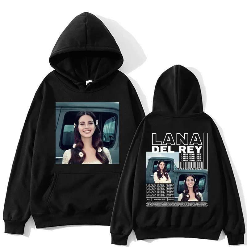 

Singer Lana Del Rey Graphic Hoodie Lust for Life Music Album Fashion Sweatshirt for Fans Men Women Hip Hop Oversized Streetwear