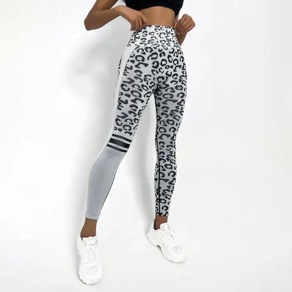 

Seamless Stripe Slim Yoga Leggings Women Fitness Leggings High Waist Fashion Elastic Knitting Gym Workout Running Tights