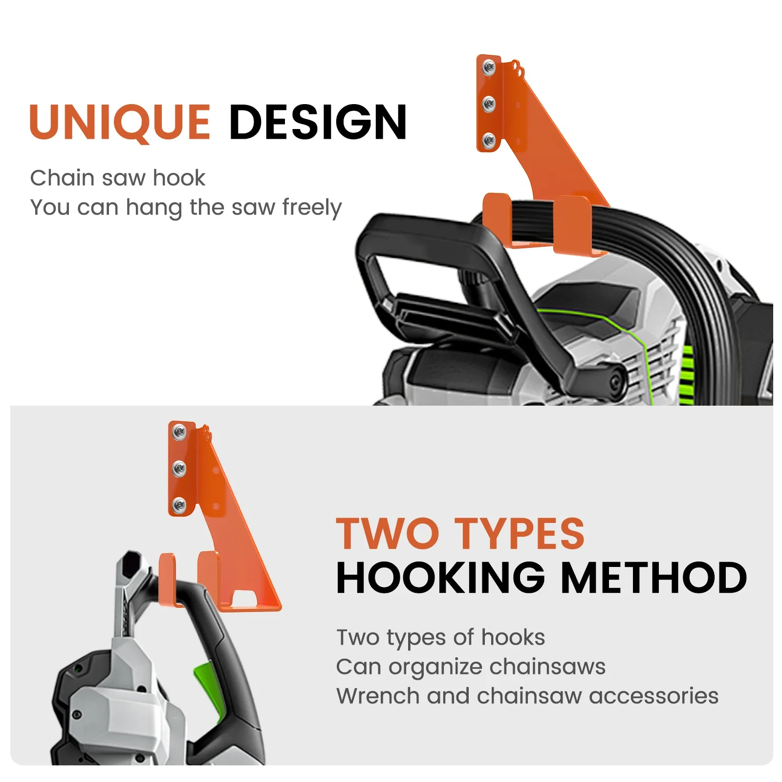 Heavy Duty Chainsaw Hooks Holder Wall Mount Chainsaw Storage Rack Suitable for 009 360 Chainsaws Hanging Rack