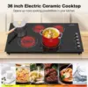 36 inch,36 inch Electric Cooktop,9200W Built-in & Countertop 36 inch Cooktop with 9 Power Levels, 3