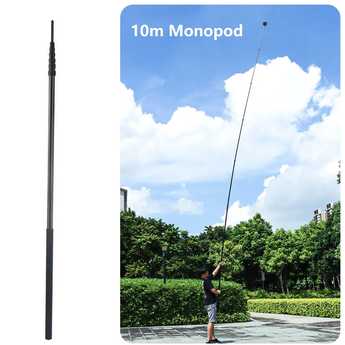 10 m Selfie Stick Aluminium Legierung Einbeinstativ Teleskop Einstellbare Fotografie Lange Stick für GoPro Insta360 X4 X3 Kamera für iPhone