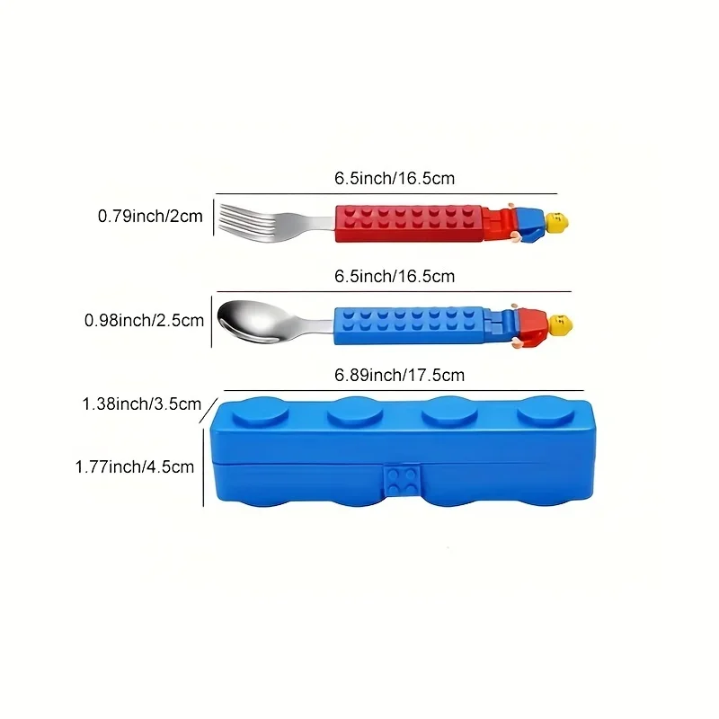 Cutlery Set Colorful Building Blocks Spliced Forks and Spoons