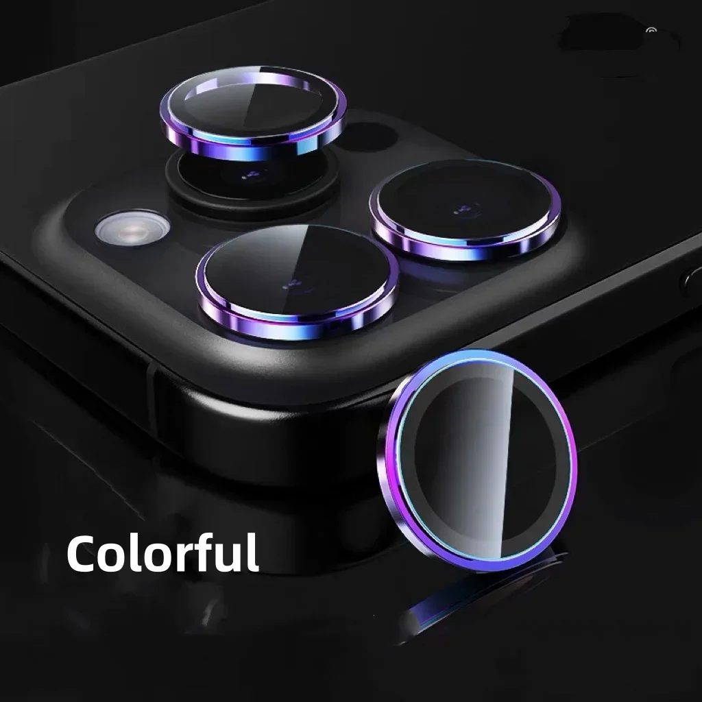 2-3 Adet Orijinal Renkli Kamera Lens Metal Koruyucu iPhone 14 15 Plus 15 16 17 Pro Max Pro Max Kamera Temperli Cam Film