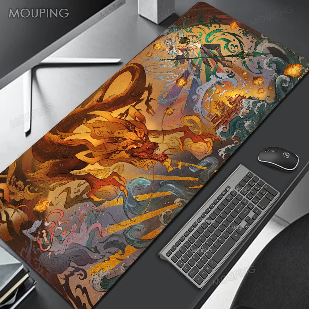 

Dragon Genshin Impact Mouse Pad Xxxl Deskmat Office Computer Mousepad Company Gamer Keyboard Accessories Carpet Pad on The Table