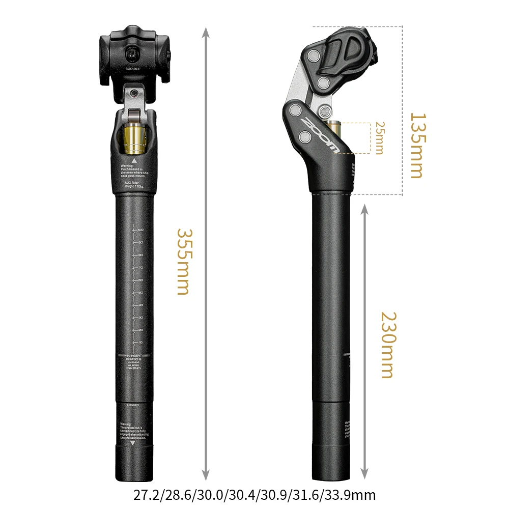 Bike Seat Post MTB Bicycle Shock Absorber Seatpost Bike Seat Post Dropper Manual Travel Height Suspension 27.2/30.9/31.6mm Bike Seat Tube bike seat post