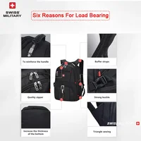 Waterproof Men's Backpack 15.6/17 Inch Laptop Backpacks School Travel Bags Swiss-style Large Capacity Business Bagpack Mochila - Image 3