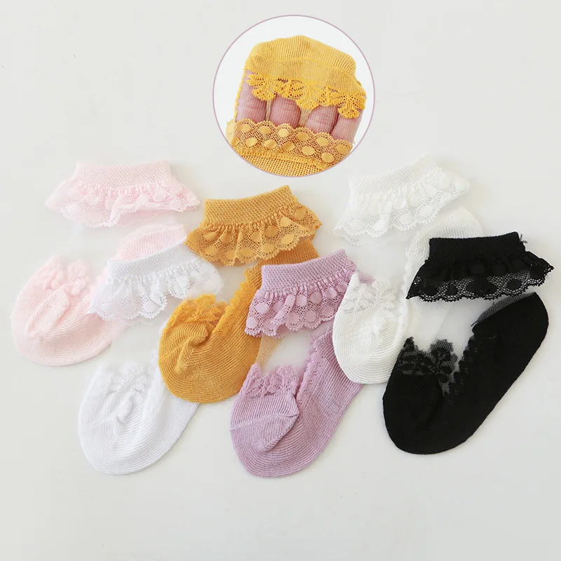 Meeshine Babysocken 5er-Pack – Spitze & Rüschen Für Mädchen 1–8 Jahre, Baumwolle