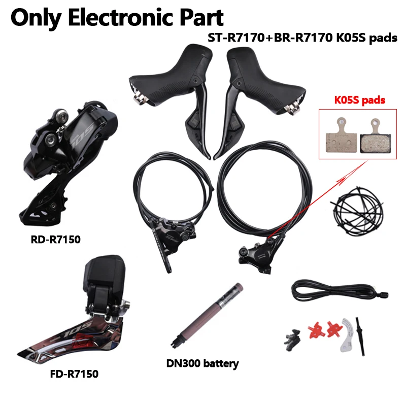 Shimano R7170 Electronic Part Front Derailleur R7150 2x12s RD-R7150 Battery DN300 Road Bicycle Di2 R7170 L05A K05S Small Set