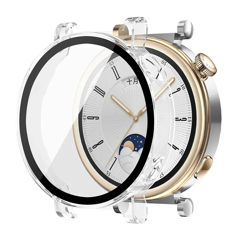 Premium Full-Cover Glass Protective Case for Huawei GT4 Smartwatch