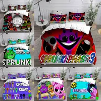 Sprunki Bedding Sets Soft Bed Cover Comforter Duvet Cover Pillow Case 2-3 Pieces Sets Teenagers Children's Gifts Bedroom Decor 1