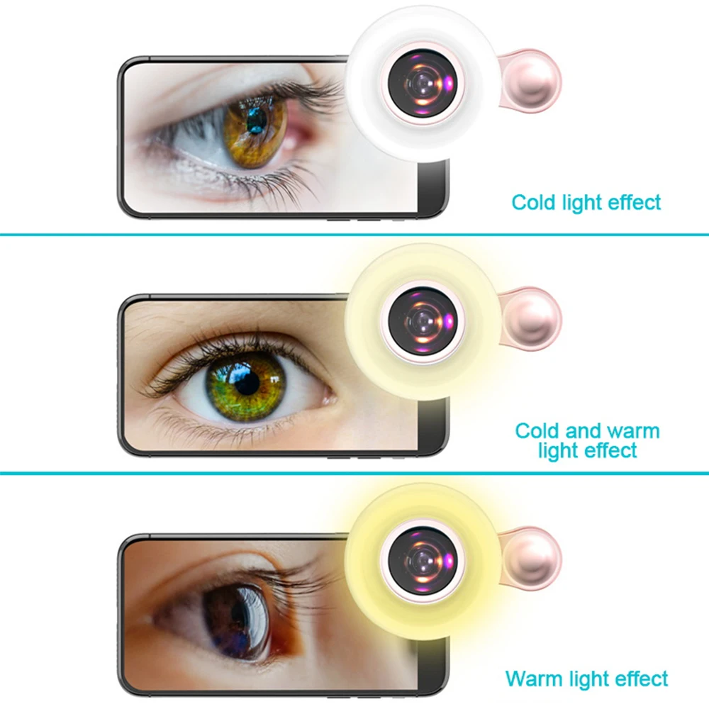 2022 Mobile phone Fill light 15X macro lens Portable Selfie LED Ring Flash Light Phone Selfie Lamp Ring Clip Light Drop Shipping mobile phone camera lens