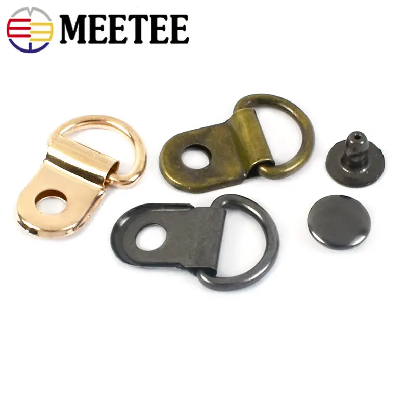 5/10/20 세트 9*14mm 금속 D 링 버클 네일 나사 Carabiner 신발 백 스트랩 가죽 벨트 걸쇠 스냅 후크 공예 봉제 액세서리