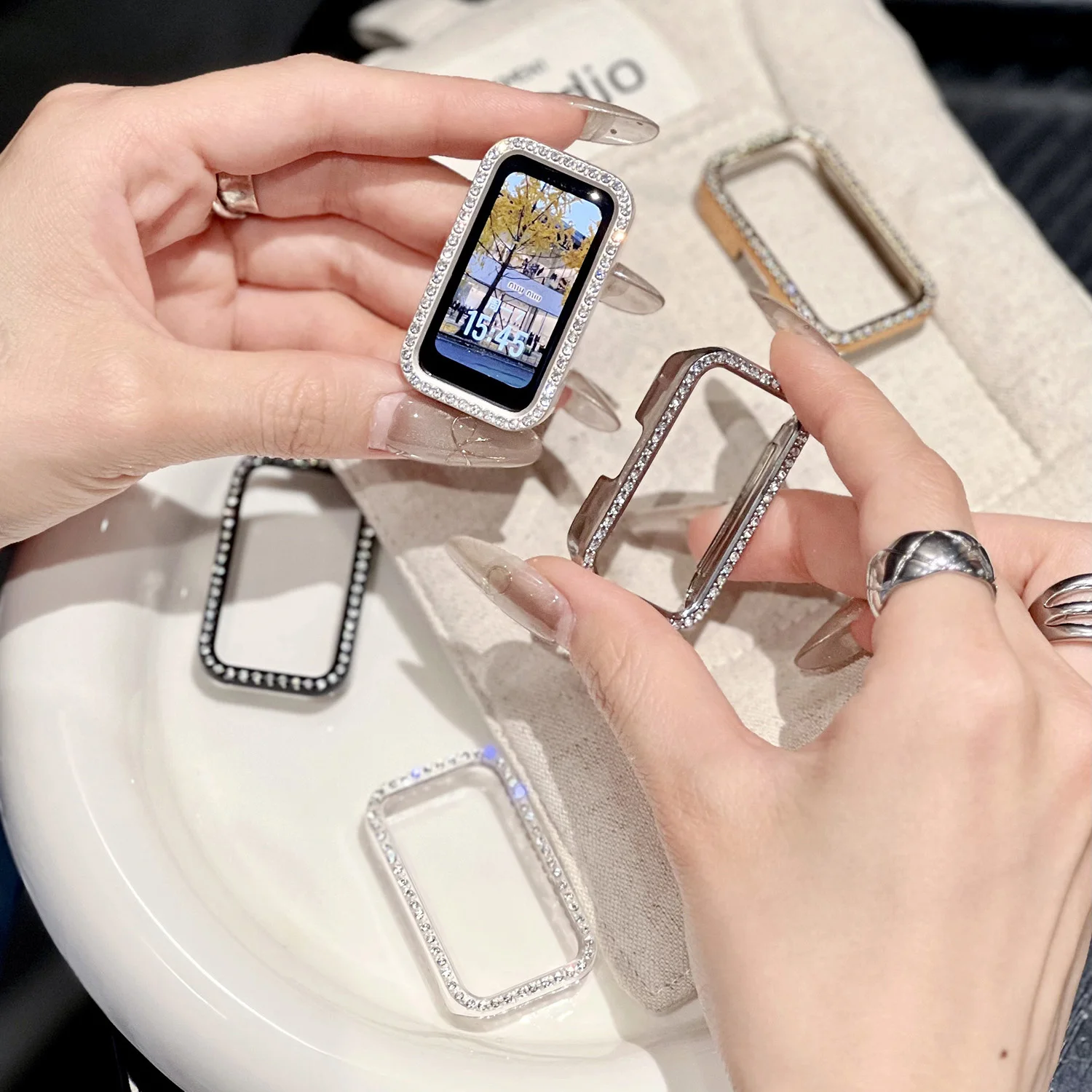Diamond-Studded Protective Bumper Frame