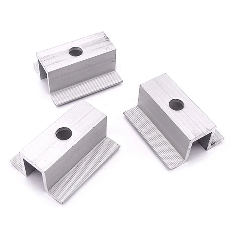 Solar Panel Mount Accessories 4/10Pcs Solar Middle Clamp PV For Frame Height 25-50mm Aluminum Alloy Photovoltaic Bracket Solar Panel Accessories Home Module