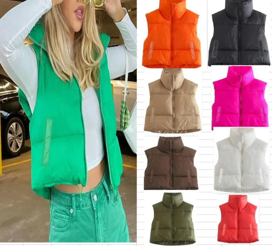 

Holifeni Cotton Vest Female Winter Standing Collar Thickened Cotton Vest Vest Sleeveless Bread Jacket Camisole Female Cardigan