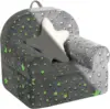 Little Star Kids Sofa with Star Throw Pillow, High Back Toddler Chair Glow in The Dark for Boys and Girls, Grey 2