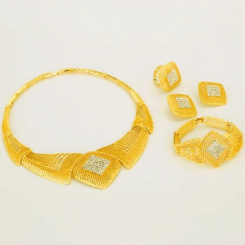 여성용 에티오피아 주얼리 세트, 두바이 하베샤 주얼리, 아프리카 신부 결혼 선물 칼라, 24K 골드 컬러