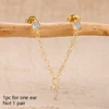 1 pièce 14K plaqué or cheval oeil chaîne gland Zircon boucles d'oreilles pour femmes géométrique minimalisme boucles d'oreilles bijoux accessoires