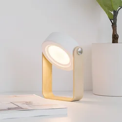 Wooden Handle Table Lamp Portable Foldable Lantern Light Retractable Folding Led Table Lamp Bedroom Bedside Reading Light
