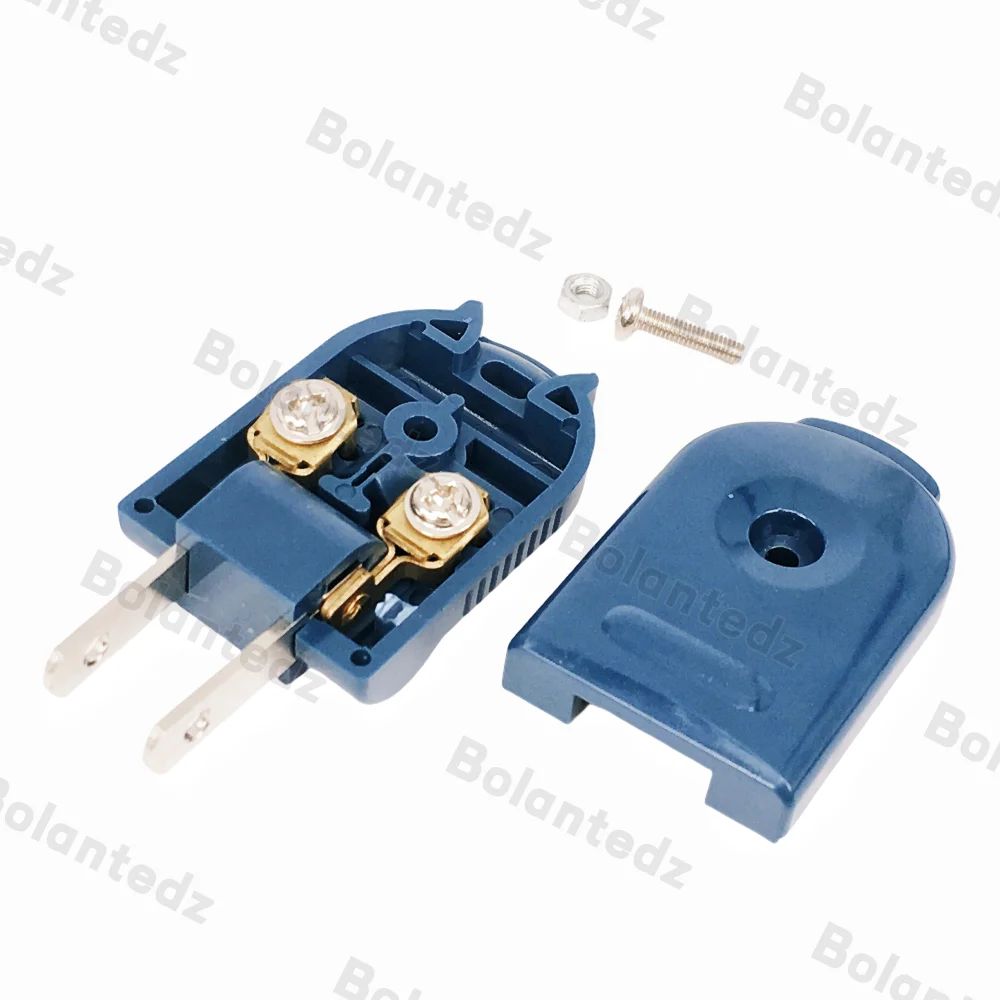 USA Japan Canada Taiwan Mexico male female Wiring Power Plug 90 degree Rotation 2 Pin 10A Power Extension Cord Rewireable Plug
