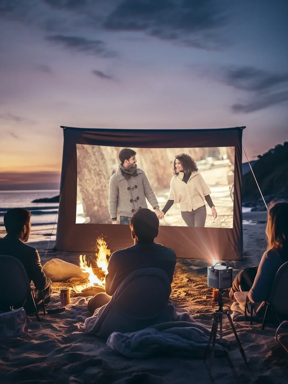 Portable Projector 4K 3D WiFi Full HD1080P Built-in 2 x 10W Speakers Home Theate