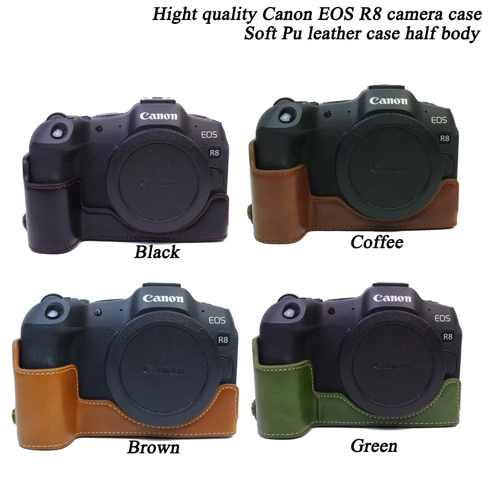Custodia Per Fotocamera Canon R8 R50 Metà Corpo In Pelle Pu Per Canon Eos R8 Eos R50
