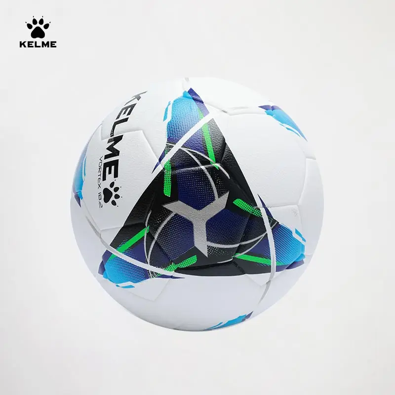 KELME Football Ball Professional Training Soccer Ball Thermal Bonding PU Size 4 Blue Red Indoor Low Bounce Soccer
