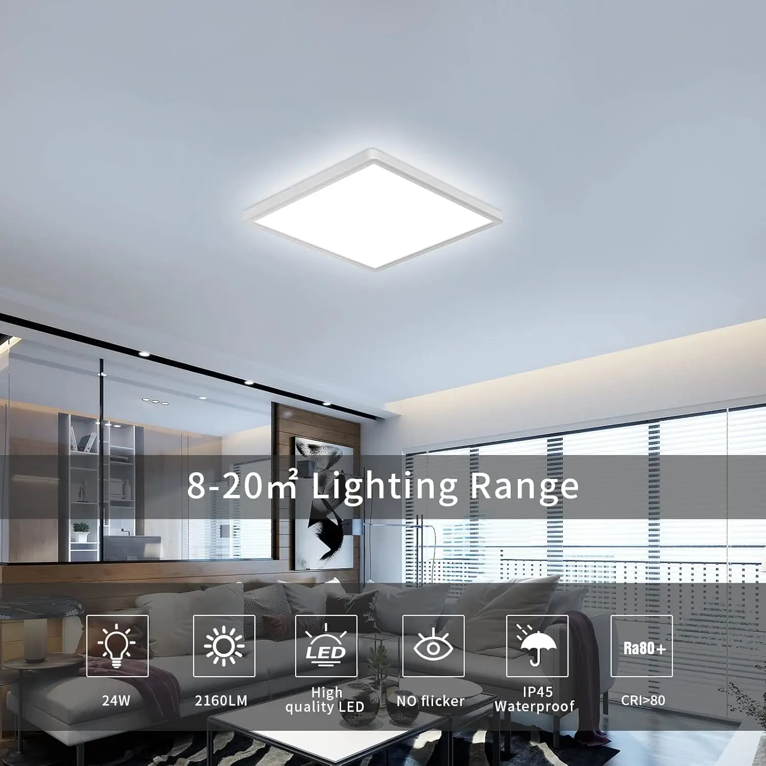 Smart LED Ceiling Lamp Wood Grain App Voice Control Alexa/Google Remote Control S082d435591f2473f83b202939e63eef5x