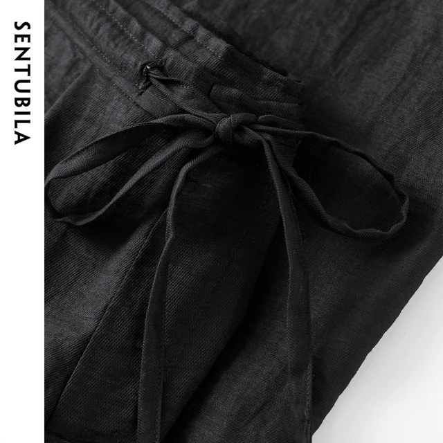 SENTUBILA Baggy Linen Pleated Pants Woman Wide-leg Summer Trousers 2026 New Products Workwear Fashion Women's Clothing W52KD0145 4