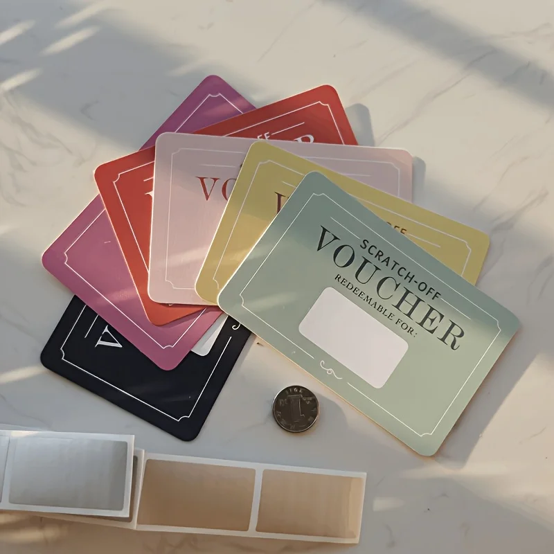 10pcs Scratch-off Vouchers Birthday Gift Love Coupons DIY Valentines Lunchbox Notes Valentine's Day Tickets Love Note Game Cards