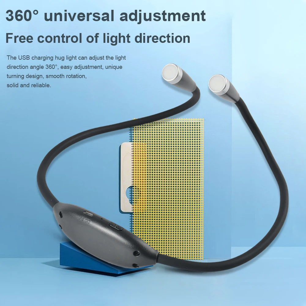 

Silicone Hose LED Neck Hung Light Hands-Free Rechargeable Night Reading Lamp for Knitting Camping Repairing Lighting