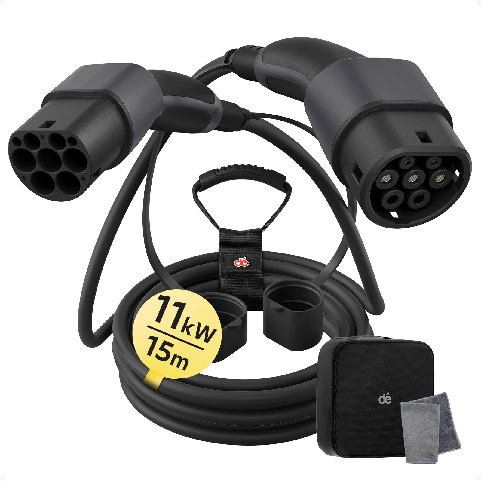 DIGITUS Type 2 EV Charging Cable – 7.5m Coiled, 32A, 7.4kW For Electric & Plug-in Hybrid Cars - View #3