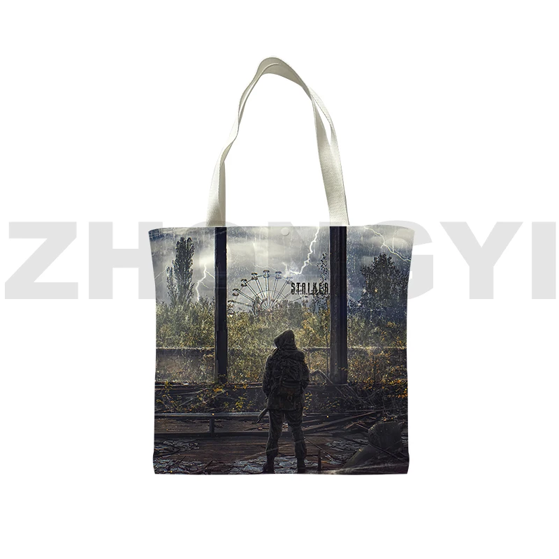 Shooting War Game Stalker 2 Shopper Bag Harajuku S.T.A.L.K.E.R. 2 Borsa Tote Cuore Di Ombra Borsa Di Tela Anime Ragazza 3D In Stile Coreano