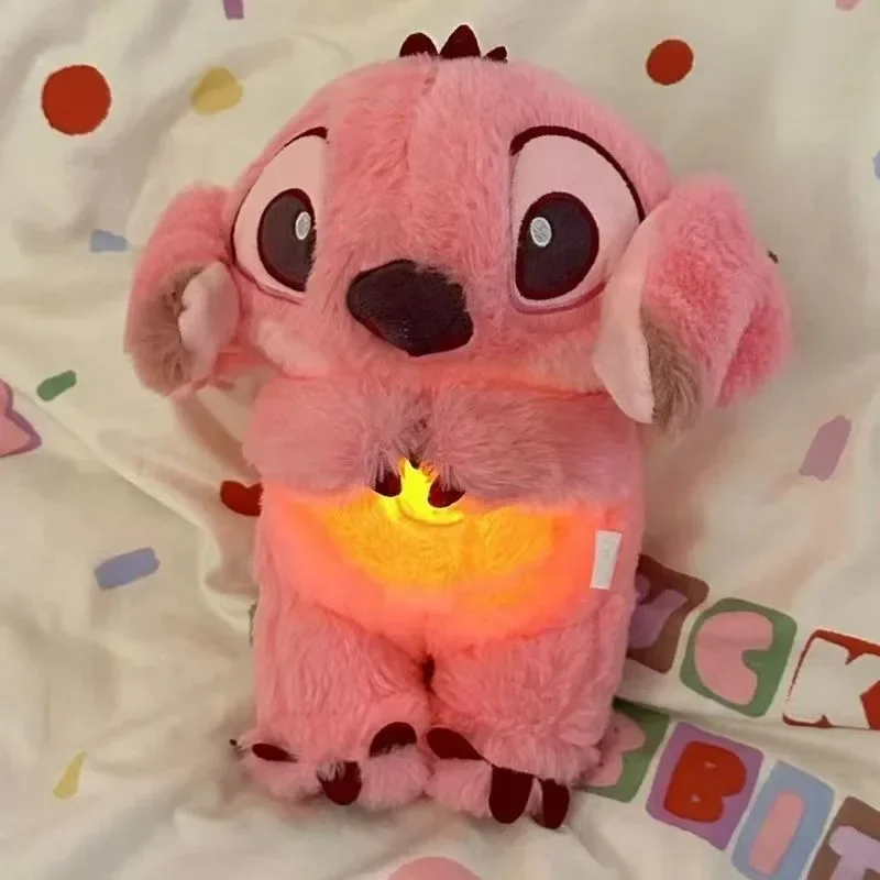 Disney Stitch Plush Doll Anime Baby Music Light Sleep Toys Model Kid Gift Breath Child Peluche Lilo&stitch Kawaii Soothes Toy Plush Toy