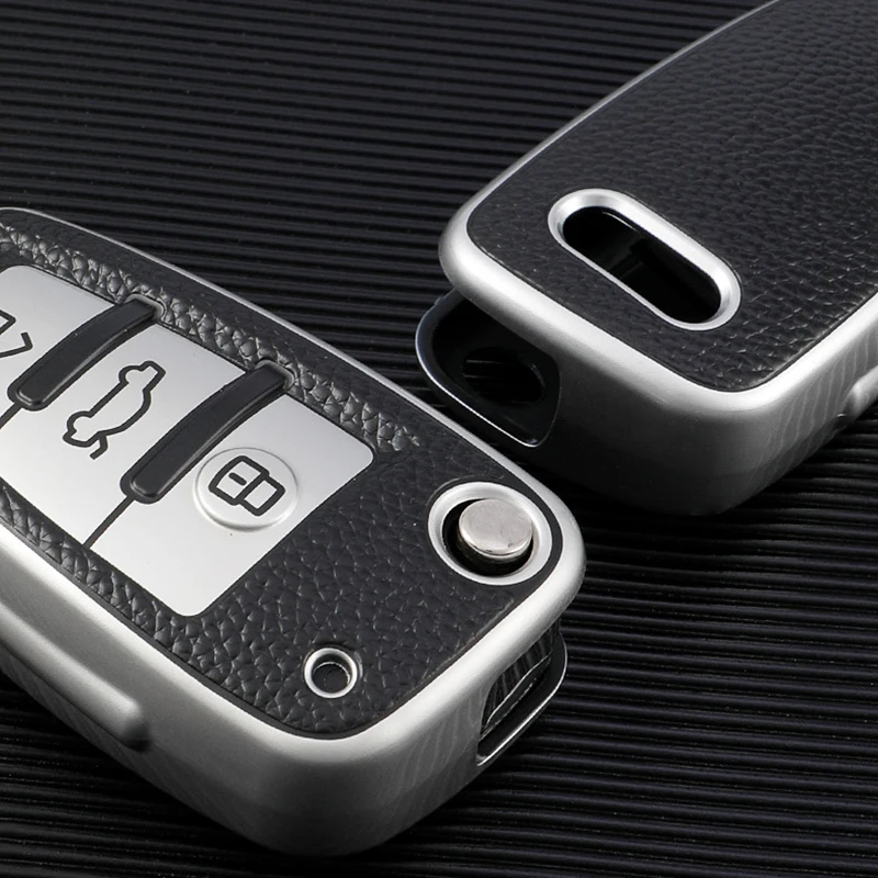 Premium Leather TPU Car Key Cover Case - Elegant and Durable Key Protection Accessory