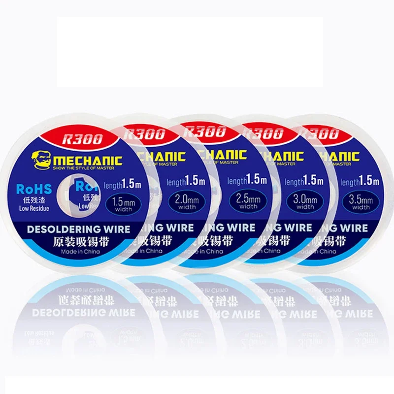 Desoldering Braid Mechanic R300 Desoldering Braid Welding Solder Remover Wick Wire 1.5M Suction Tin Welding wick Lead Cord Flux BGA Repair Tools